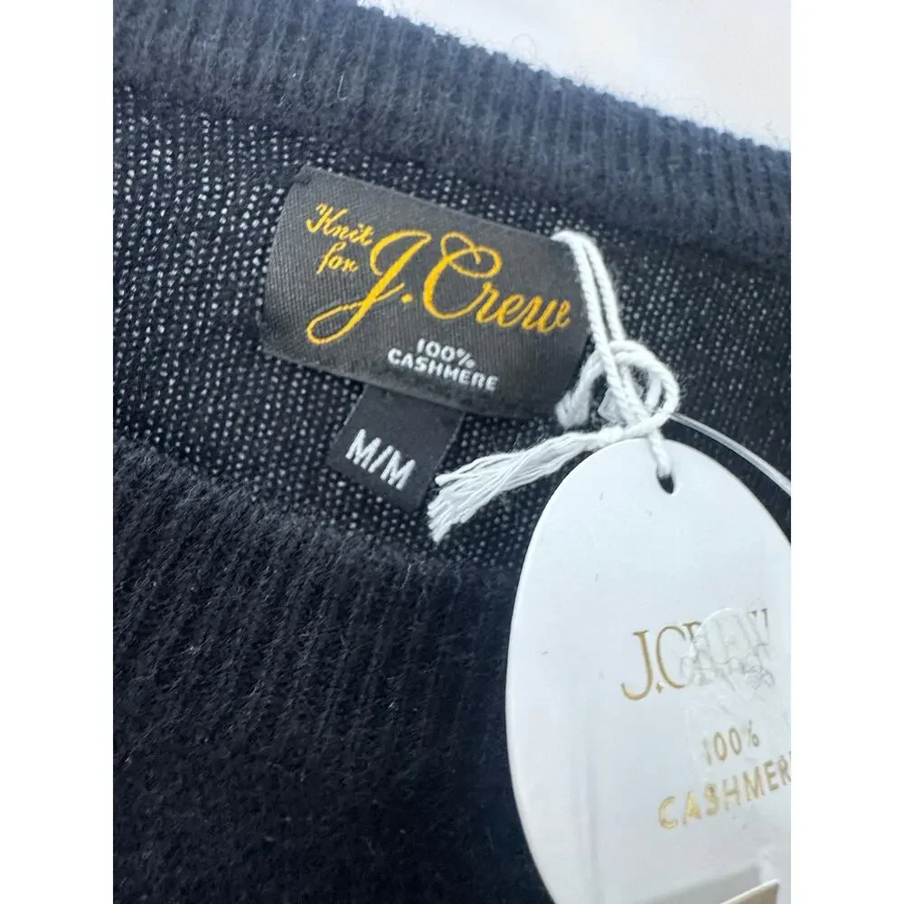 J. Crew Men's Cashmere Crewneck Sweater Long Sleeves Black Size Medium NWT
